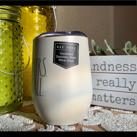 Rae Dunn ‘Cheers Y’all’ Stainless Steel Wine Glass - Picture 3 of 5